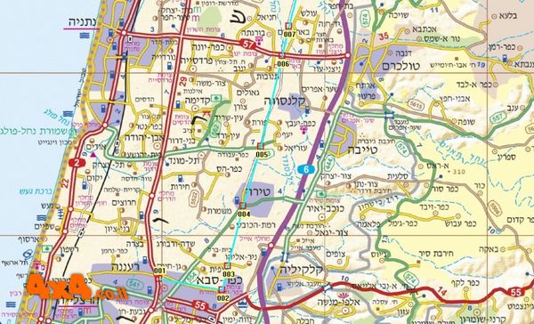 מפת המסלול בקנה מידה 1/250000 - קטע דרומי