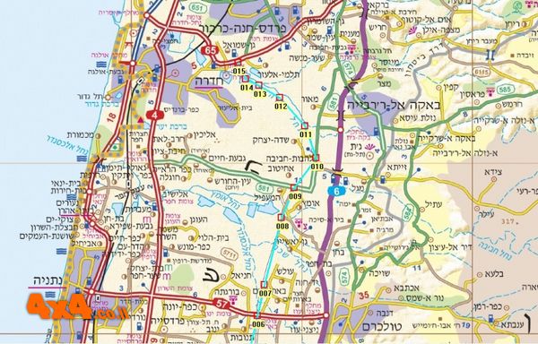 מפת המסלול בקנה מידה 1/250000 - קטע צפוני