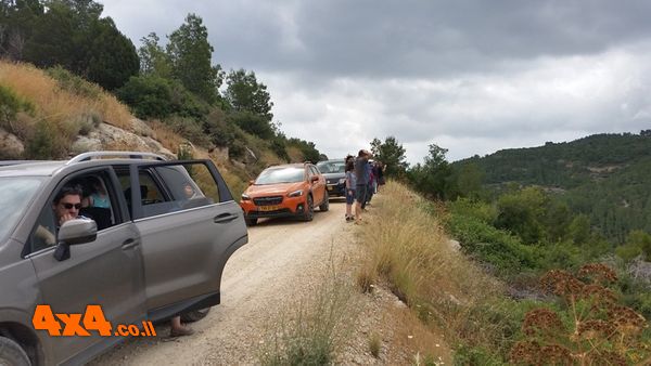 נוסעים לאורך דרך המשלטים מעל כביש 1 